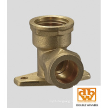 Brass Compression Fitting Wall Plate Elbow FxC